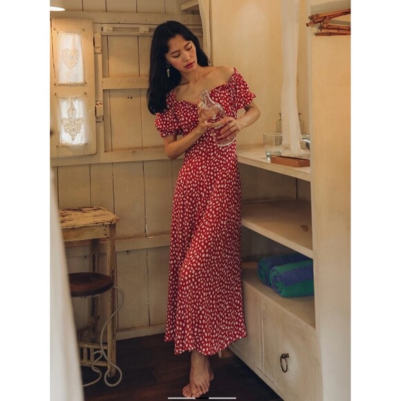 Guka Dresses & Skirts - Red & White Polka Dot Maxi Dress
